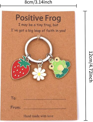 Inspirational Gifts for Women Cute Frog Themed Gift Funny Keychain Accessories Gift Card Cheer Up Emotional Support Motivational Positive Unique Birthday Gifts for Daughter Friend Coworker Bestie in Saudi Arabia