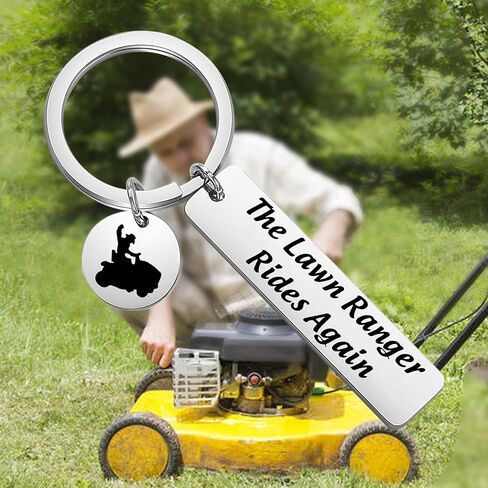 POTIY Lawn Enforcement Gift Mowing the Lawn Jewelry سلسلة مفاتيح Lawn Ranger Rides Again in Kuwait
