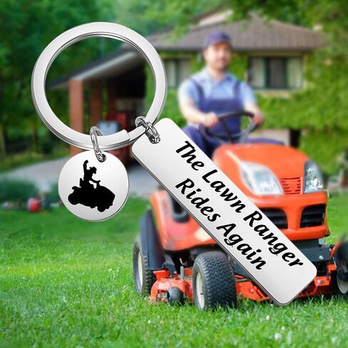 POTIY Lawn Enforcement Gift Mowing the Lawn Jewelry سلسلة مفاتيح Lawn Ranger Rides Again in Kuwait