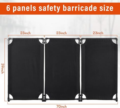 Kanayu 12 لوحة حاجز أمان 5.8FT علامة تحذير إطار PVC قابل للطي بوابة أمان عالية الوضوح حاجز مرور سياج مروري قابل للطي رمز تحذير السيطرة على الحشود منطقة محظورة (بسيطة) in Kuwait