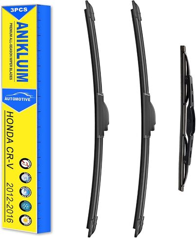ANIKLUIM® Windshield Wipers for 2011 2010 2009 2008 2007 Honda CR-V,26 Inch+16 Inch+14 Inch Front and Rear Wiper Blades,Easy to Install (Pack of 3) in Kuwait