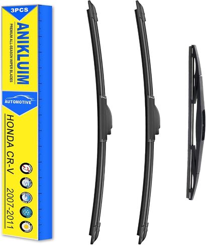 ANIKLUIM® Windshield Wipers for 2011 2010 2009 2008 2007 Honda CR-V,26 Inch+16 Inch+14 Inch Front and Rear Wiper Blades,Easy to Install (Pack of 3) in Kuwait