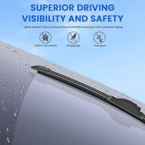 ANIKLUIM® Windshield Wipers for 2011 2010 2009 2008 2007 Honda CR-V,26 Inch+16 Inch+14 Inch Front and Rear Wiper Blades,Easy to Install (Pack of 3) in Kuwait