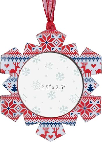 3PCS Christmas Tree Ornaments Set Picture Frame Ornament Holiday Keepsake Gift Home Decor Christmas Decorations Xmas Gifts Pendant with 2" Photo Frame Insert (Snowman Set 2024) in Kuwait