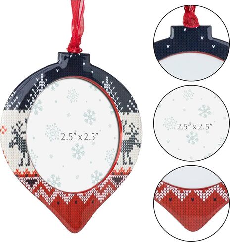 3PCS Christmas Tree Ornaments Set Picture Frame Ornament Holiday Keepsake Gift Home Decor Christmas Decorations Xmas Gifts Pendant with 2" Photo Frame Insert (Snowman Set 2024) in Kuwait