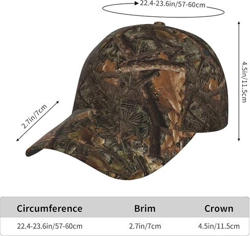Camo Baseball Cap Adjustable Camouflage Hat Unisex Fishing Hat for Outdoor Sports One Size in Saudi Arabia