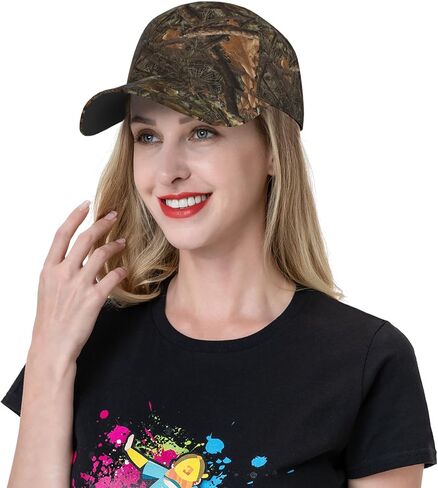 Camo Baseball Cap Adjustable Camouflage Hat Unisex Fishing Hat for Outdoor Sports One Size in Saudi Arabia