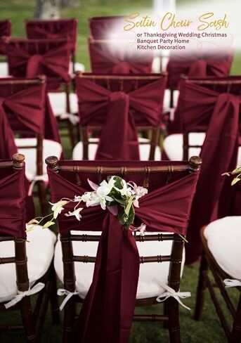 100 PCS Satin Chair Sash Decorative Bow Cairs لعيد الشكر حفل زفاف عيد الميلاد حفلات المطبخ المنزل (العاج ، 7 × 108 بوصة) in Kuwait