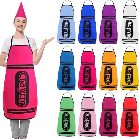 Liitrsh 12 Pcs Group Halloween Crayon Apron Adults Bulk Color Crayon Costumes Set for Dress Outfit Fancy Halloween Family Cosplay in Saudi Arabia
