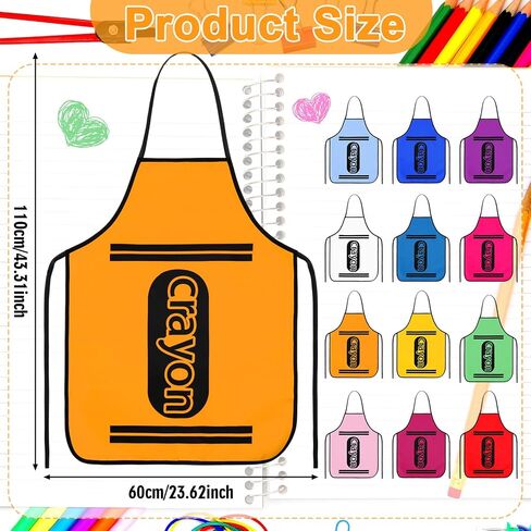 Liitrsh 12 Pcs Group Halloween Crayon Apron Adults Bulk Color Crayon Costumes Set for Dress Outfit Fancy Halloween Family Cosplay in Saudi Arabia
