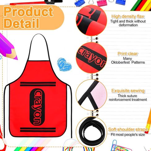 Liitrsh 12 Pcs Group Halloween Crayon Apron Adults Bulk Color Crayon Costumes Set for Dress Outfit Fancy Halloween Family Cosplay in Saudi Arabia