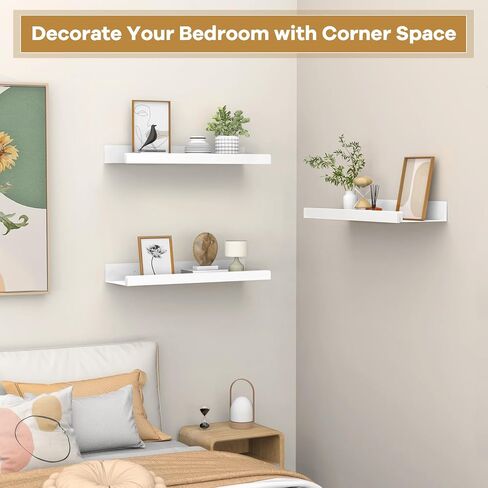 Floating Shelves for Wall Magnetic Attachment/Adhesive/Hole Punching/Three Installation Methods Perfectly Suited to Your Bedroom, Kitchen, Or Living Room Set of 3 Black in Saudi Arabia