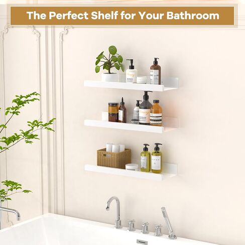 Floating Shelves for Wall Magnetic Attachment/Adhesive/Hole Punching/Three Installation Methods Perfectly Suited to Your Bedroom, Kitchen, Or Living Room Set of 3 Black in Saudi Arabia