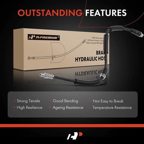 A-Premium Front Driver or Passenger Brake Hydraulic Hose Compatible with BMW Models - X5 2007-2018, X6 2008-2019 - Replace# 34306887451 in Saudi Arabia