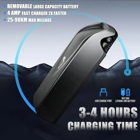 دراجة كهربائية YOCLE للبالغين مع بطارية قابلة للإزالة بقدرة 288 وات 36 فولت 8 أمبير في الساعة، 40 ميلًا و20 ميلاً في الساعة مع محرك بدون فرشاة 350 وات، دراجة كهربائية بإطار سميك 26 بوصة خفيفة الوزن، 7 سرعات، فرامل قرصية مزدوجة in Kuwait