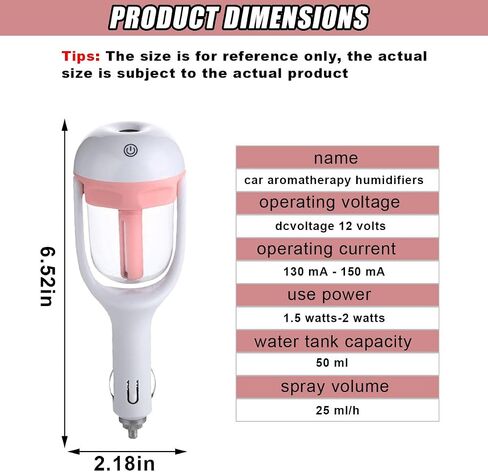 Car Humidifier, Portable Mini Aromatherapy Essential Oil Diffuser, 180-Degree Rotation Cool Mist Humidifier, Vehicle Air Freshener Diffuser with 12V Charging Port for Home Office (Blue) in Saudi Arabia