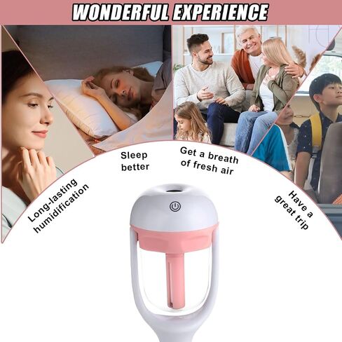 Car Humidifier, Portable Mini Aromatherapy Essential Oil Diffuser, 180-Degree Rotation Cool Mist Humidifier, Vehicle Air Freshener Diffuser with 12V Charging Port for Home Office (Blue) in Saudi Arabia