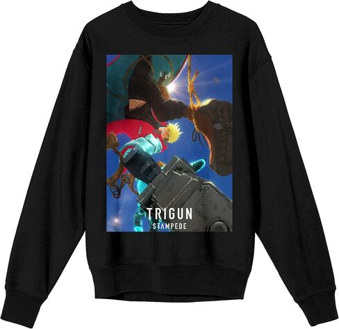 Bioworld Trigun Stampede Vash The Stampede Crew Neck Long Sleeve Black Adult Sweatshirt in Saudi Arabia