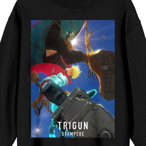 Bioworld Trigun Stampede Vash The Stampede Crew Neck Long Sleeve Black Adult Sweatshirt in Saudi Arabia