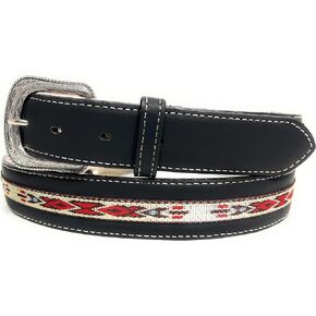 Men's Genuine Leather Western Style Belt, Suede Leather Cowboy Rodeo Belt in Kuwait