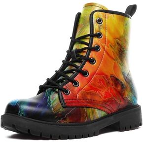 Fashion Ankle Boots For Men Women Floral Mushroom Star Trendy Lace Up Unisex Booties Combat Trendy Street Wear Boots in Saudi Arabia