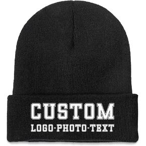 Custom Winter Beanies for Men Women,Personalized Knitted Beanie Hats with Image Text Logo - Skull Caps in Kuwait