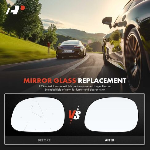 A-Premium Left Driver Side Non-Heated Mirror Glass with Backing Plate - Compatible with Ford F-150 1997-2003, F-150 Heritage 2004, F-250 1997-1999, Expedition 1997-2002 & Lincoln Navigator 1998-2002 in Saudi Arabia