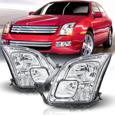 مجموعة المصابيح الأمامية متوافقة مع 2006 2007 2008 2009 Ford Fusion للمصابيح الأمامية استبدال الركاب والسائق الجانب كروم الإسكان in Kuwait