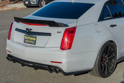 for 2014-2019 Cadillac CTS Models | Carbon Package Style Rear Trunk Lid Wing Wickerbill Spoiler (ABS Plastic - Painted Glossy Black) in Saudi Arabia