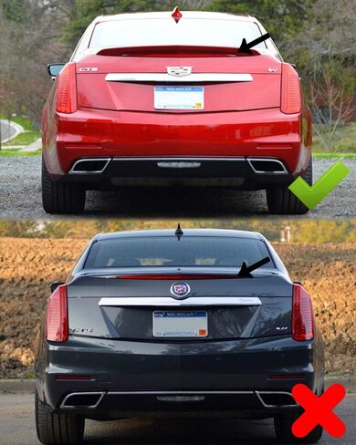 for 2014-2019 Cadillac CTS Models | Carbon Package Style Rear Trunk Lid Wing Wickerbill Spoiler (ABS Plastic - Painted Glossy Black) in Saudi Arabia