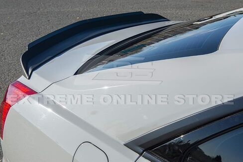 for 2014-2019 Cadillac CTS Models | Carbon Package Style Rear Trunk Lid Wing Wickerbill Spoiler (ABS Plastic - Painted Glossy Black) in Saudi Arabia