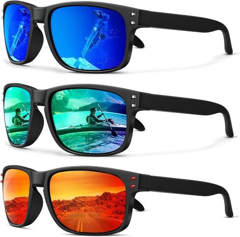 ANYLUV Mens Sunglasses Polarized, Retro Sunglasses for Men Women Square Style UV400 Protection for Driving in Kuwait