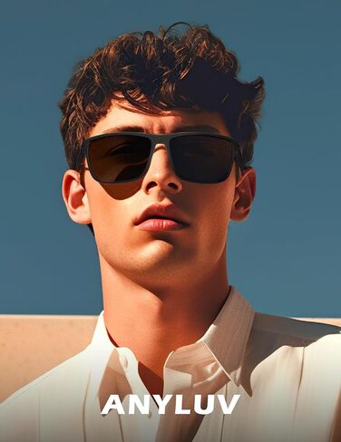 ANYLUV Mens Sunglasses Polarized, Retro Sunglasses for Men Women Square Style UV400 Protection for Driving in Kuwait