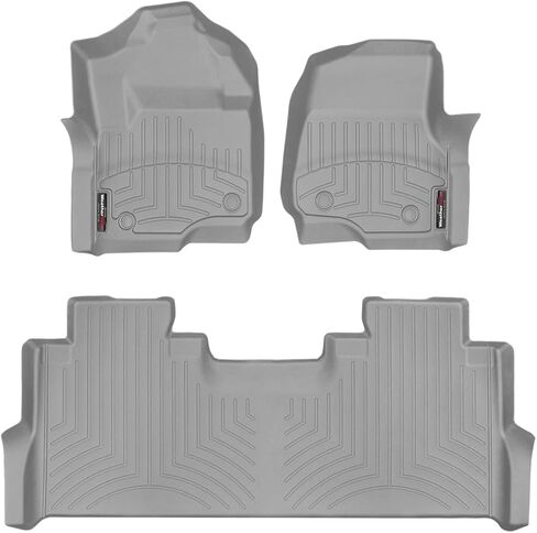 بطانات أرضية مخصصة من WeatherTech لسيارة Ford Super Duty - الصف الأول والثاني (441012-1-2)، أسود in Saudi Arabia
