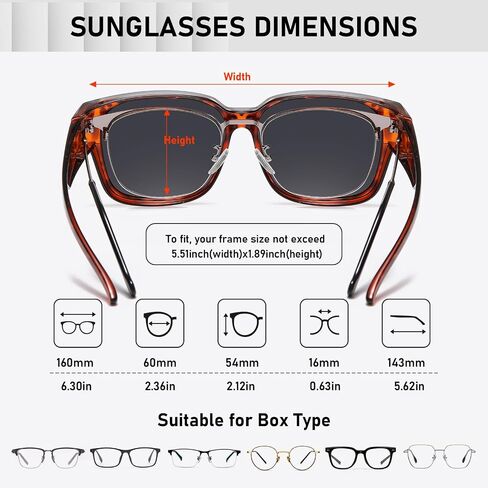 HAOLOTA Polarized Fit Over Glasses Sunglasses for Men Women UV Protection, Trendy Square Wrap Around Shades For Driving in Saudi Arabia