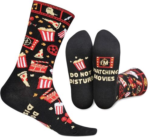 InnoBeta Movie Night Gifts Supplies Socks, One Size Crew Socks for Movie Lovers for Women/Men Christmas, Birthday - Do Not Disturb in Saudi Arabia