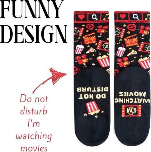 InnoBeta Movie Night Gifts Supplies Socks, One Size Crew Socks for Movie Lovers for Women/Men Christmas, Birthday - Do Not Disturb in Saudi Arabia