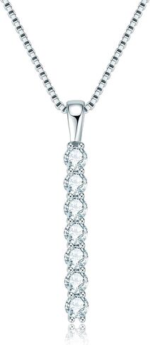 AINUOSHI Lab Created Moissanite Bar Necklace 0.56 cttw Imitation Diamond Alternative Necklace for Women S925 Sterling Silver Y Necklace Simple Fashion Jewelry Gifts for Women in Saudi Arabia