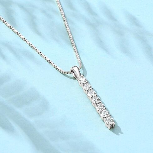 AINUOSHI Lab Created Moissanite Bar Necklace 0.56 cttw Imitation Diamond Alternative Necklace for Women S925 Sterling Silver Y Necklace Simple Fashion Jewelry Gifts for Women in Saudi Arabia