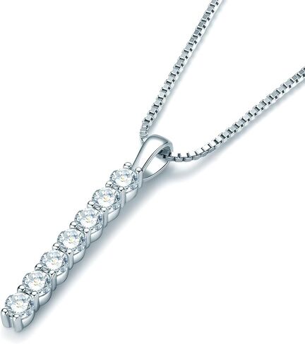 AINUOSHI Lab Created Moissanite Bar Necklace 0.56 cttw Imitation Diamond Alternative Necklace for Women S925 Sterling Silver Y Necklace Simple Fashion Jewelry Gifts for Women in Saudi Arabia