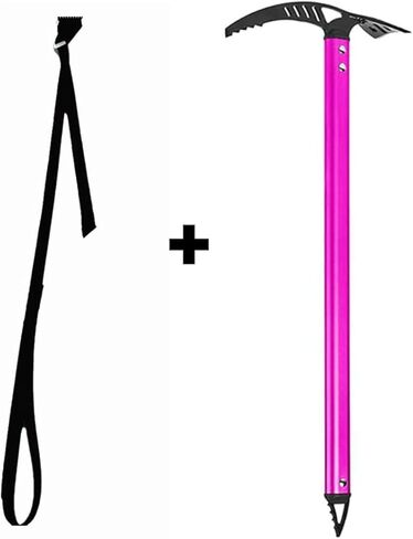 فأس الجليد للتخييم في الهواء الطلق، أداة تسلق الجبال من سبائك الألومنيوم، أداة تسلق الجبال، تصميم خفيف الوزن، 70 سم in Kuwait