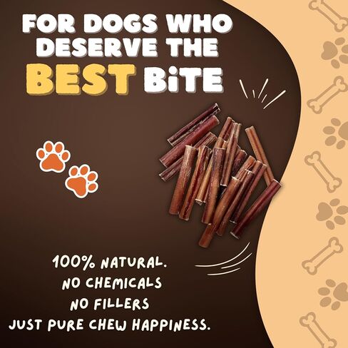 أعواد الفتوة العادية بحجم 4-5 بوصات من Woofley - (20 قطعة) - أعواد الفتوة للكلاب - عصا مضغ للكلاب تدوم طويلاً in Saudi Arabia