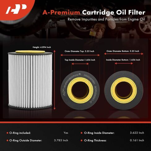 A-Premium 20K Miles Upgrated Protection Oil Filter Compatible with BMW & Ford Models - X5, X3, GT, 320i, 323Ci, 323i, 323is, 325Ci, 325i, 325xi, 328Ci, 328is, 330Ci, 330i, 330xi, 525i, 530xi, Z3, Z4 in Saudi Arabia