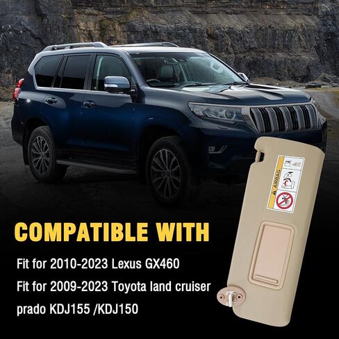 واقي الشمس من جانب الركاب الأيمن مناسب لسيارة Lexus GX460 2010-2023 لسيارة Toyota Land Cruiser Prado KDJ155 /KDJ150 2009-2023 استبدال رقم الجزء 74310-0G030-A0، بيج (جانب الركاب الأيمن) in Saudi Arabia