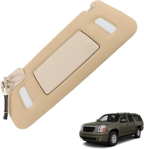 munirater Passenger Sun Visor Mirror Beige Right Replacement for 2007-2014 Silverado Tahoe Yukon Suburban Escalade 22850310 in Saudi Arabia