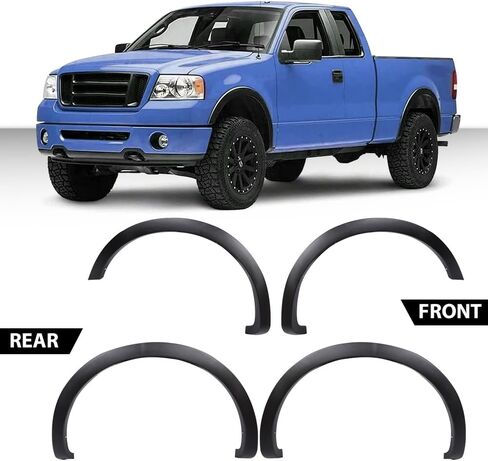 GRAND ORANGE Fender Flares نمط المصنع مناسب لـ 04-08 Ford F150 66.0 بوصة/67.0 بوصة/78.0 بوصة/96.0 بوصة طول السرير (غير مناسب للنماذج التراثية)، 07-08 لينكولن مارك LT واقي العجلة المزخرف 4 قطع حاجز مشاعل in Saudi Arabia