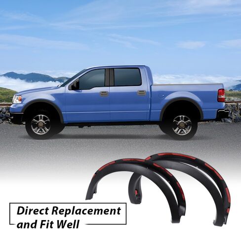 GRAND ORANGE Fender Flares نمط المصنع مناسب لـ 04-08 Ford F150 66.0 بوصة/67.0 بوصة/78.0 بوصة/96.0 بوصة طول السرير (غير مناسب للنماذج التراثية)، 07-08 لينكولن مارك LT واقي العجلة المزخرف 4 قطع حاجز مشاعل in Saudi Arabia