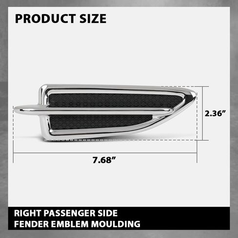 G-PLUS Left Fender Vent Insert Chrome Molding Trim, Compatible with Ford Escape 2013-2015, Driver Side, FO1266100, CJ5Z16228AA in Saudi Arabia