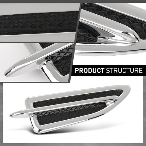 G-PLUS Left Fender Vent Insert Chrome Molding Trim, Compatible with Ford Escape 2013-2015, Driver Side, FO1266100, CJ5Z16228AA in Saudi Arabia