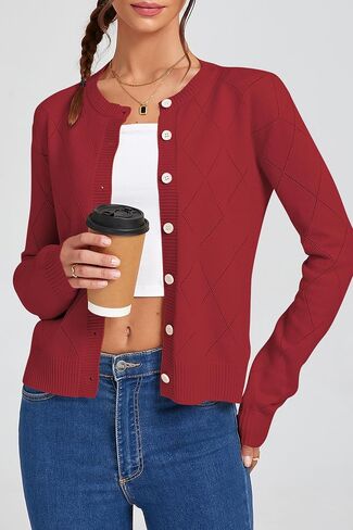 Cakulo Womens Cropped Cardigan Sweaters Lightweight Open Front Knit Cardigans Fall Outfits Fashion Clothes 2025 in Saudi Arabia